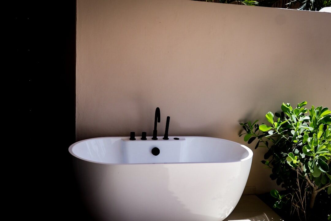 luxury bathroom with bathtub