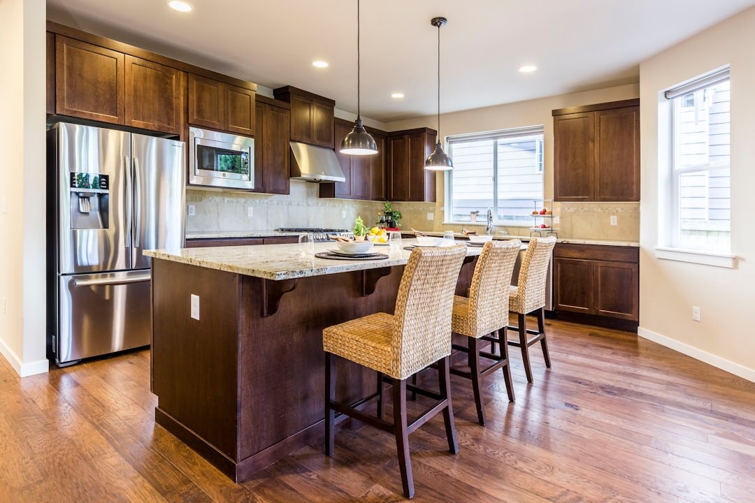 modern kitchen with island